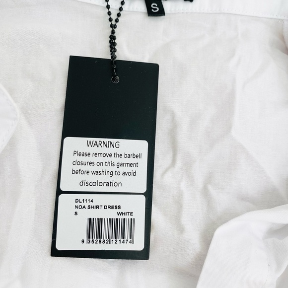 NEW By Dyln White Mini Shirt Dress Noa Long Sleeves Asymmetrical Hem Small - Picture 5 of 7